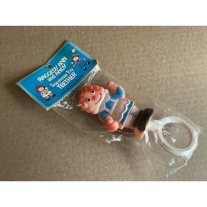 Vintage 1980 Raggedy Ann And Andy Baby‎ Teether NEW In Sealed Package